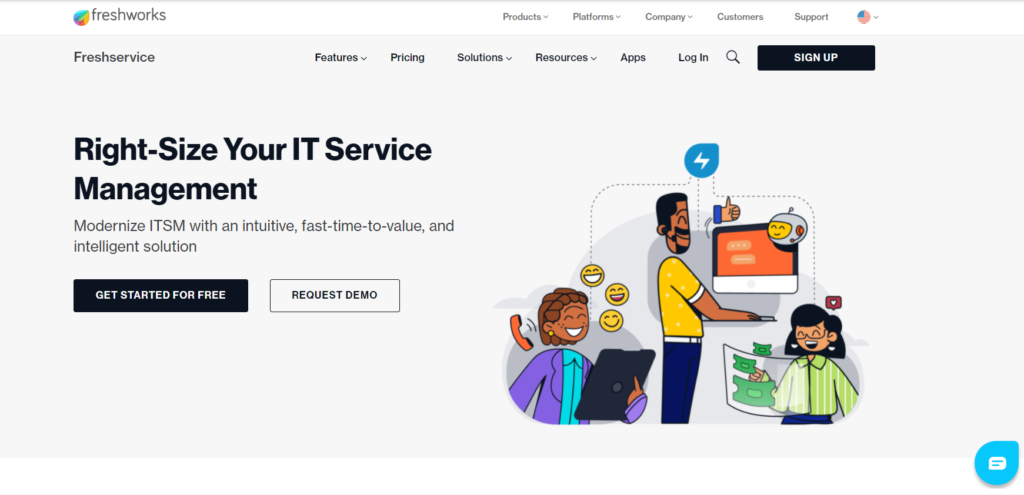 Freshservice glavna stranica