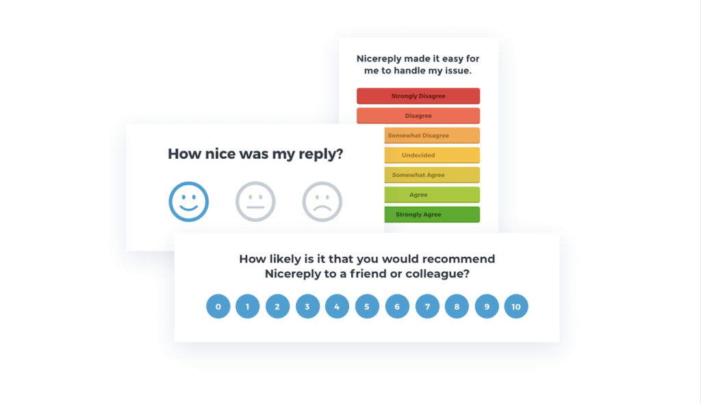 three different types of survey formats by nicereply