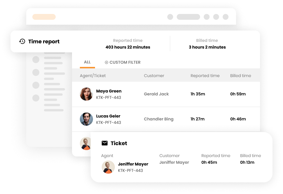 Time report in Help desk software - LiveAgent