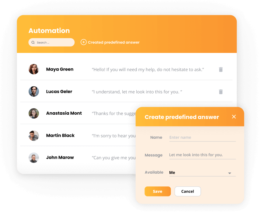 LiveAgent's automations - predefi