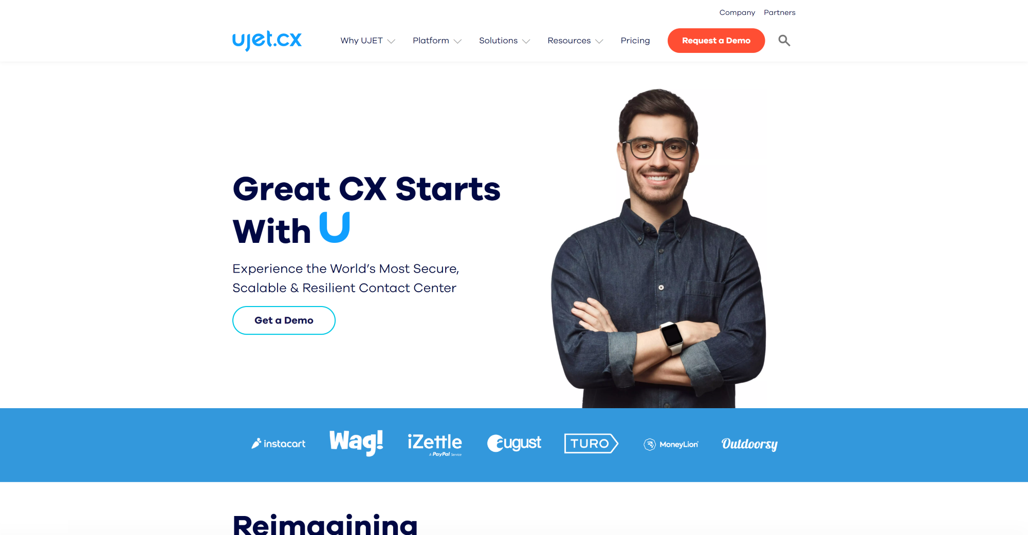 UJET Call Center software homepage