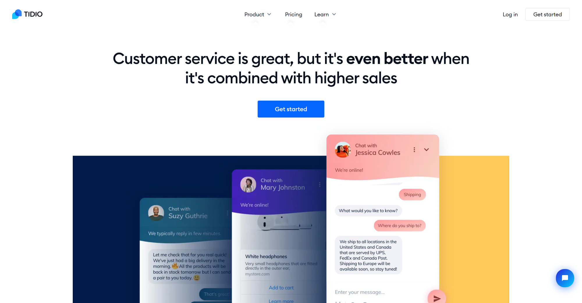 Tidio Live Chat software homepage
