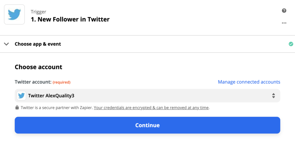 Postavljanje Twitter okidača u procesu integracije