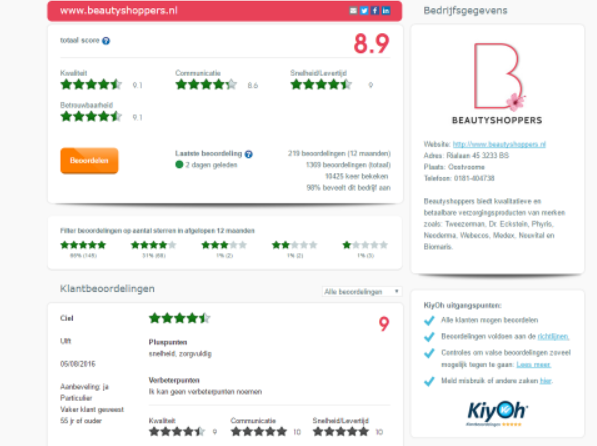 KiyOh plaforma za recenzije