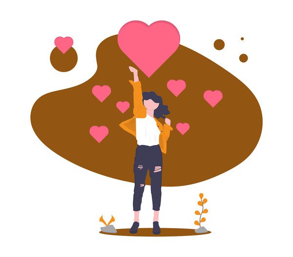 Valentine's day-woman with hearts