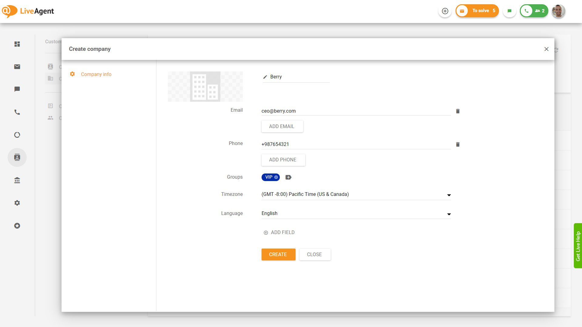 LiveAgent Screenshot