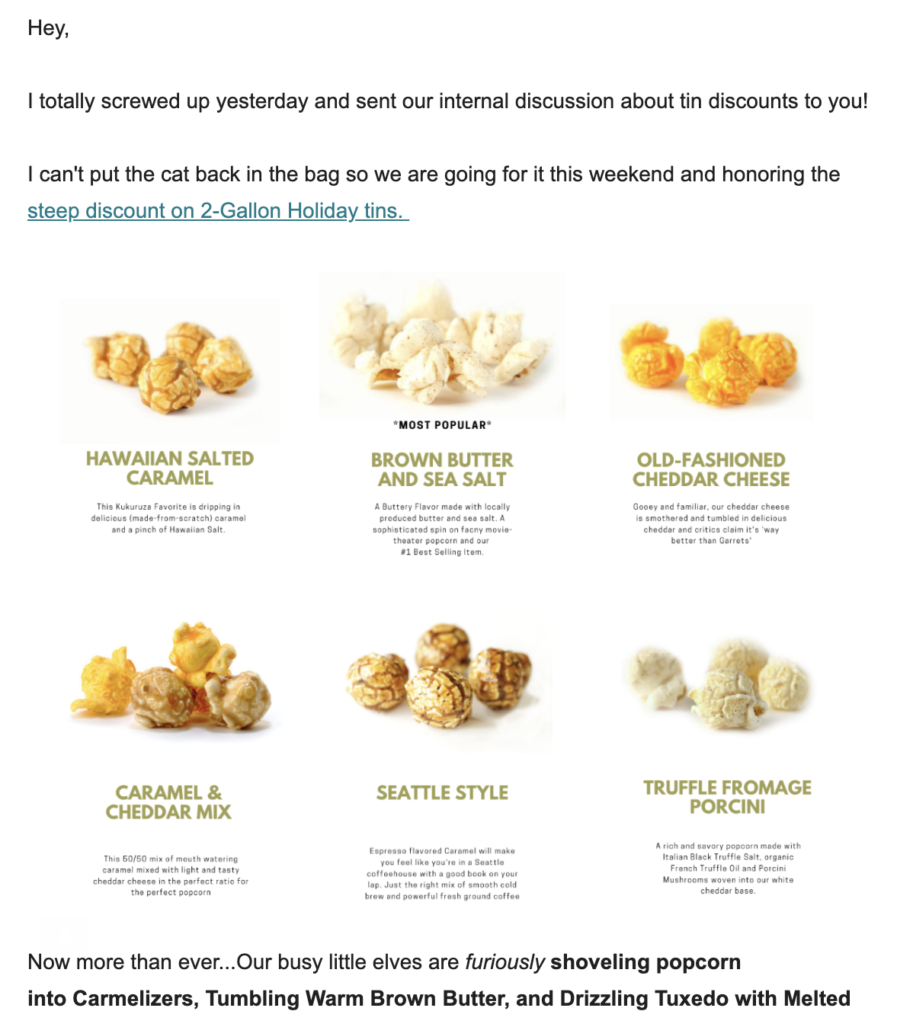 Predložak e-maila s isprikom od Kukuruze