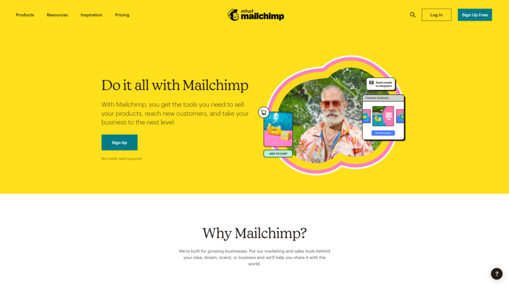 Mailchimp odredišna stranica