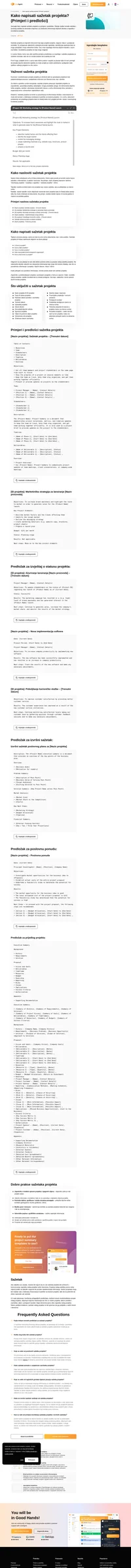 Ovaj praktični predložak za sažetak projekta će vam pomoći kreirati pregled vašeg projekta i uključiti sve potrebne detalje za informiranje ključnih dionika o napretku.