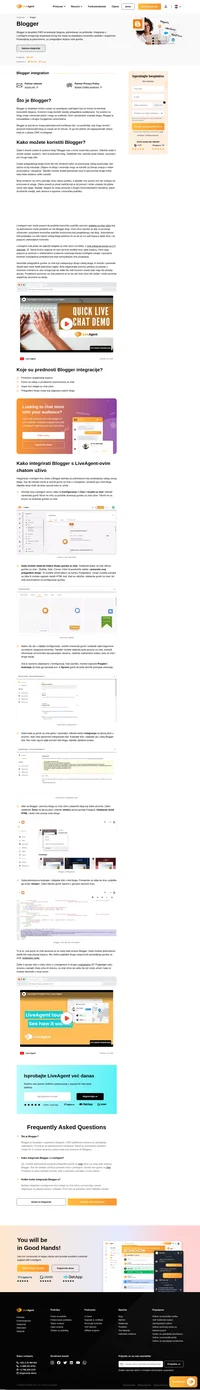 Blogger je popularan i besplatan sustav za upravljanje sadržajem tipa bloga koji također podržava uključivanje LiveAgent chata uživo.