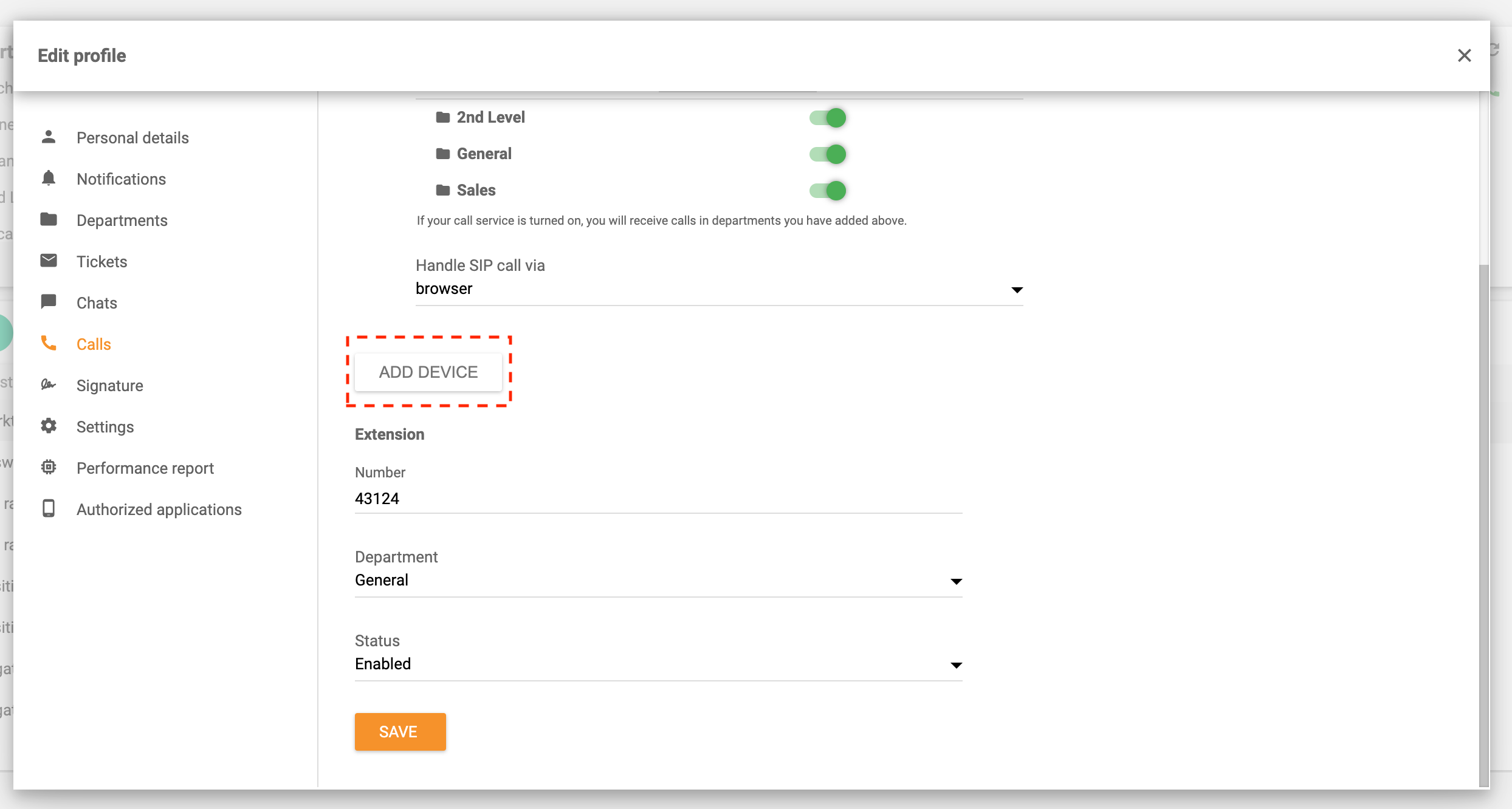 Call-routing-add-device-LiveAgent