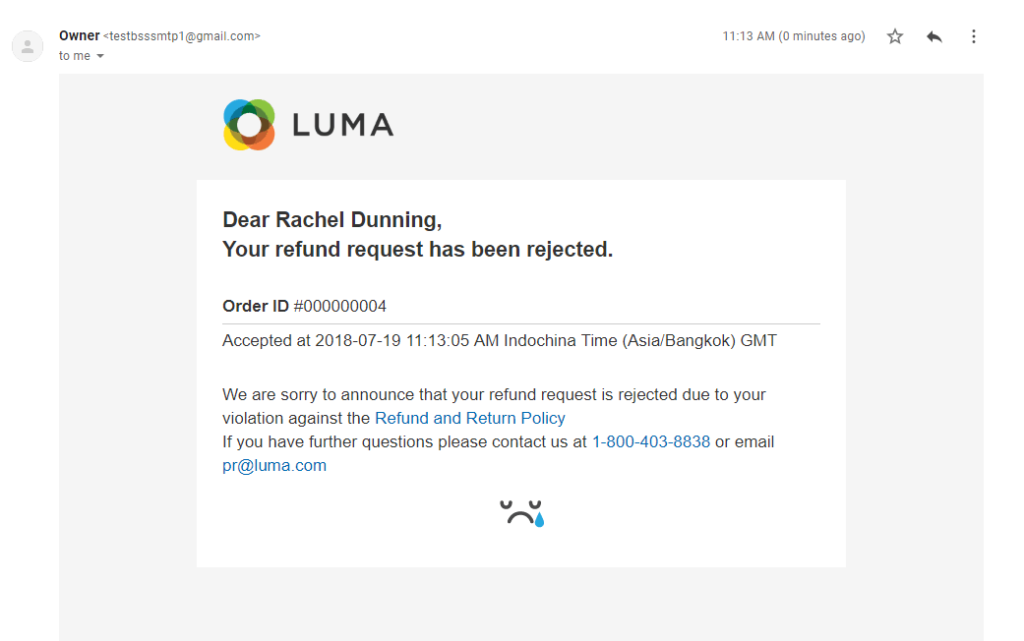 refund request reject