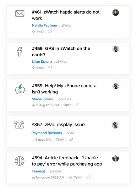 ZohoDesk dashboard