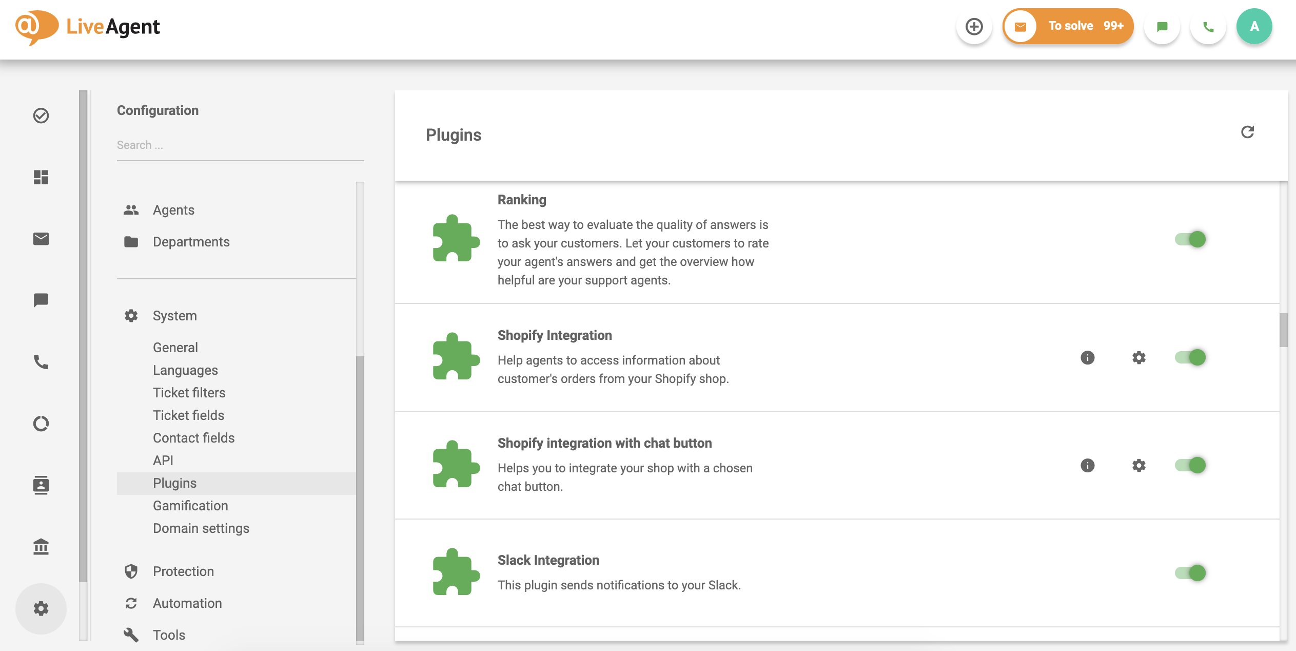 Popis pluginova u LiveAgent softveru za korisničku službu