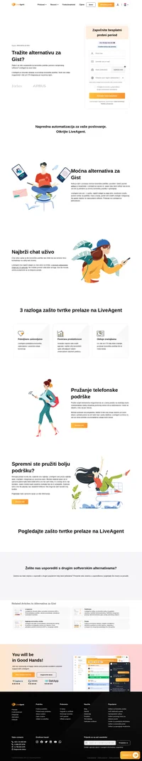 Tražite drugo rješenje za Gist? Provjerite LiveAgent i pogledajte sve prednosti. Započnite svoje besplatno probno razdoblje danas i pružite bolju korisničku podršku.