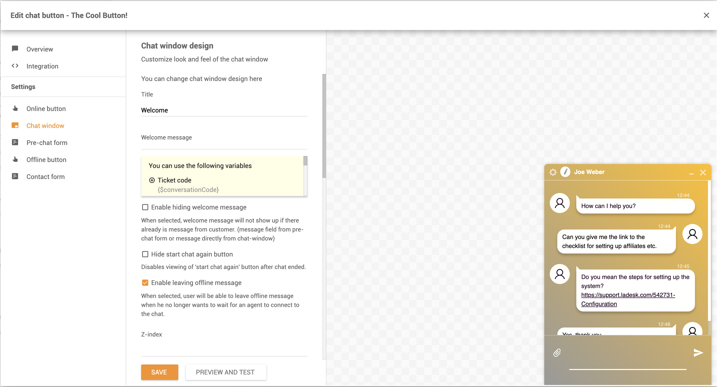 prilagodite prozor za chat - LiveAgent